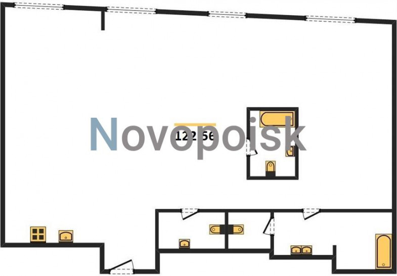 Двухкомнатная квартира 122.56 м²