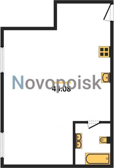 Студия 45.08 м²