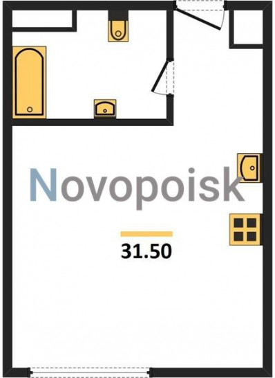 Студия 31.5 м²